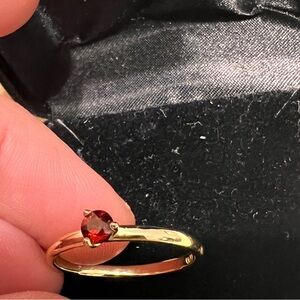 Adornia ring size 8 red gemstone garnet